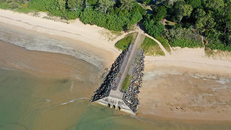 Aerial View of Margaret Street Groyne, Urangan